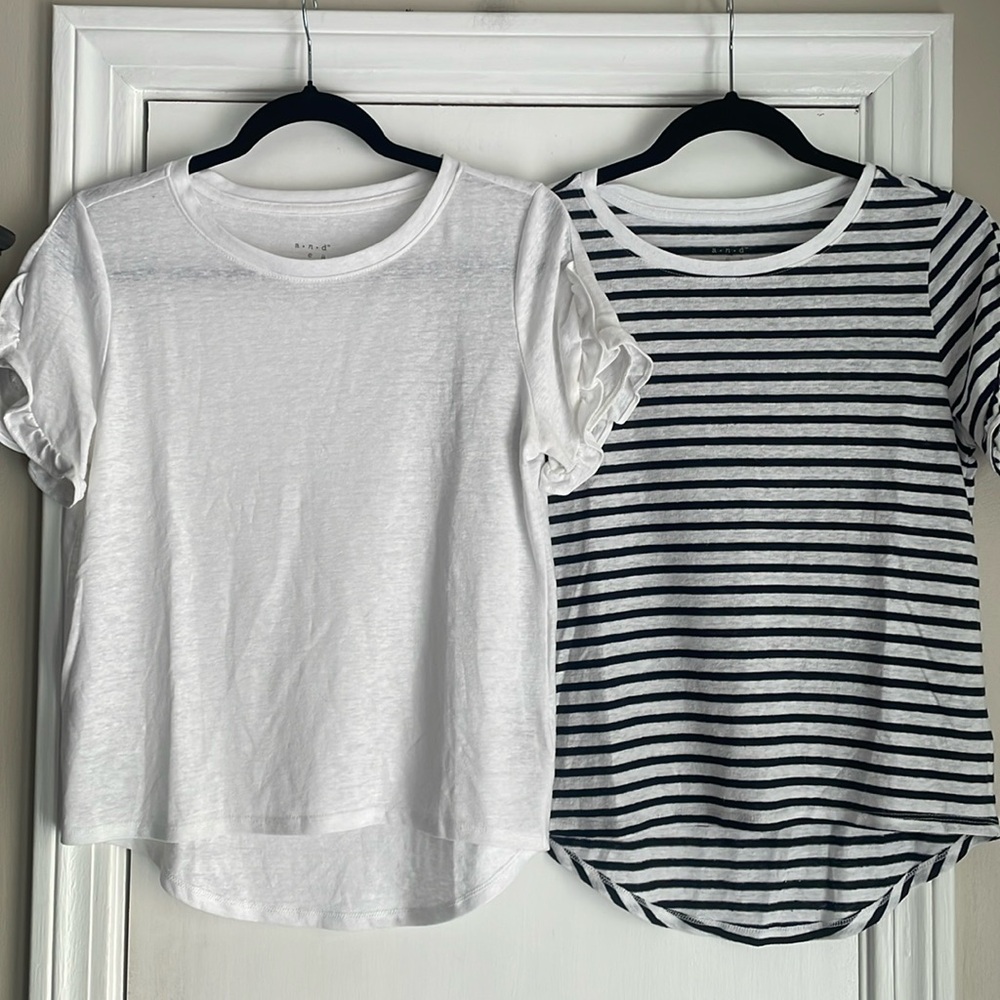 Set of 2 Ruffled Short Sleeve Tees SM